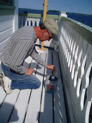 Painting the deck.